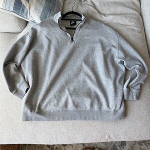 Nike Gray Quarter-Zip Pullover Sweatshirt